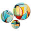 «Colorful 0 Mid Century Abstract Essence I», ensemble de reproductions d'art murales en métal style Mid-Century