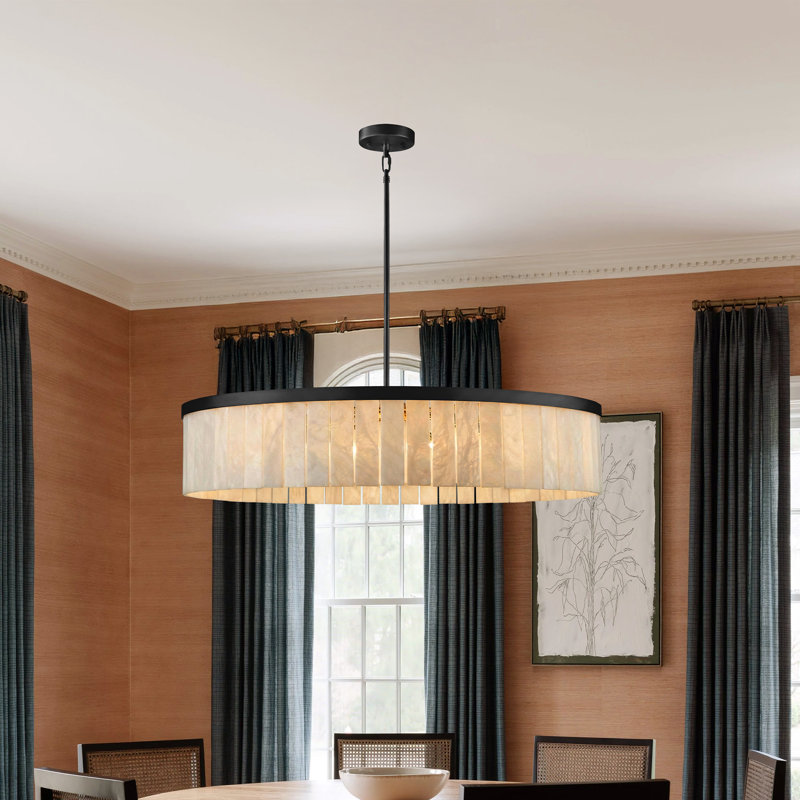 10 lumières lumineuses suspendues rondes cylindriques à intensité variable de 41,3 po de diamètre pour salle à manger