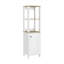 Armoire à linge St. Clair, deux tablettes intérieures, deux tablettes ouvertes, une porte