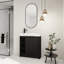 Meuble-lavabo autoportant de 30 pouces avec lavabo en céramique blanche et porte à fermeture en douceur-1295151609