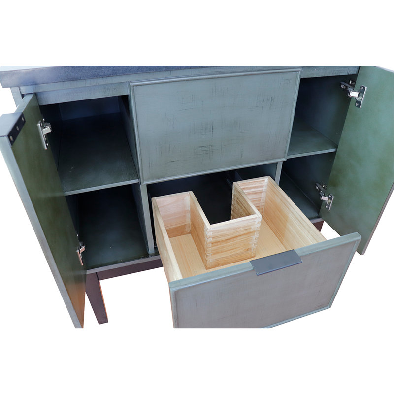 37'' Single Bathroom Vanity with Top, White Quartz
