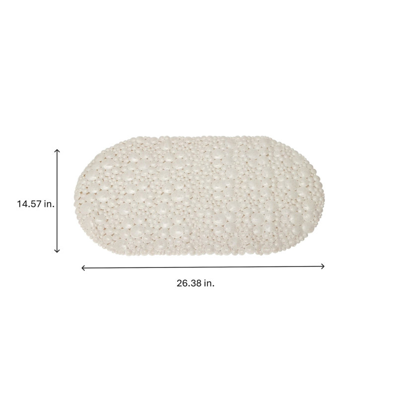 Tapis de bain antidérapant en fibres naturelles à base de plantes Bath Bliss, Ivoire ivoire