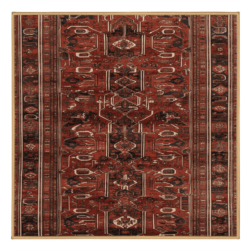 Tapis brun lavable à la machine, Carré 7 pi x 7 pi