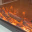 Beige Solid Wood Electric Fireplace