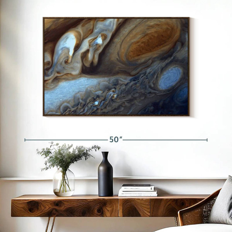 Formation du nuage de Jupiter, Cadre flottant noyer, 40 po x 27 po
