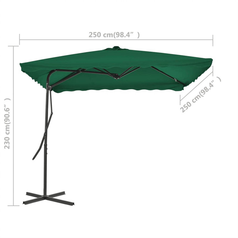 Jad 250cm Cantilever Parasol, Green