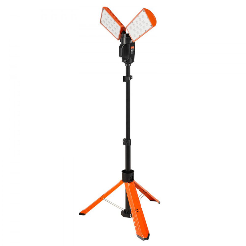 Éclairage de travail à DEL, support d'éclairage à DEL de 2 500 l, lumières de travail avec support, réglable de 27,6 po à 70 po, avec trépied pliable, télécommande sans fil, pile rechargeable intégrée, cycle de température