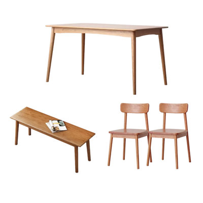 Table solid wood rectangle household simple