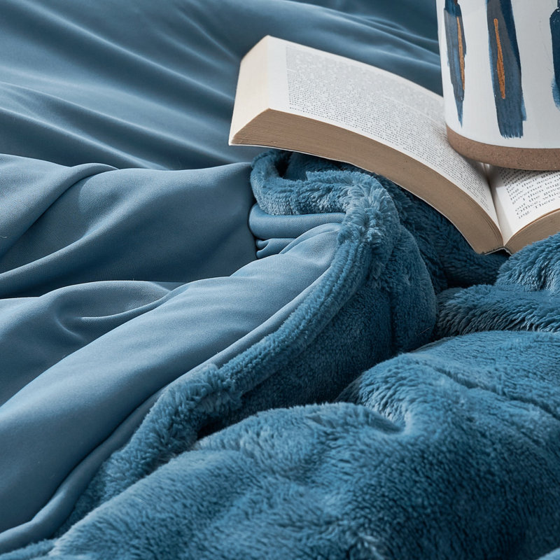 Coma Inducer Better Than Anesthesia Oversized Comforter Set , Blue, Twin Extra Long Comforter + 1 Standard Sham