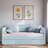 Upholstered Daybed With Trundle And Wood Slat-1420399163