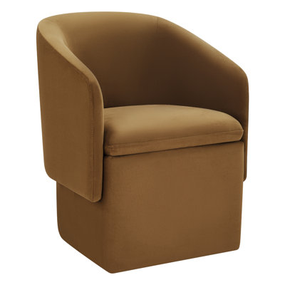 Temara Upholstered Storage Dining Chair With Casters