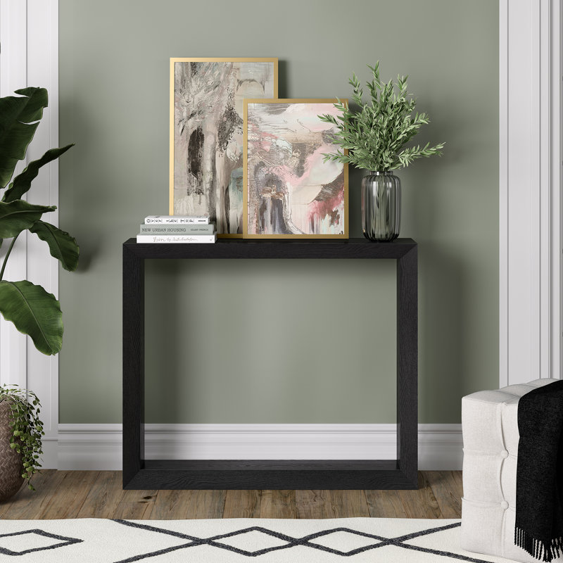 Calaysia Console Table, 76.2cm H x 91.4cm W x 25.4cm D, Black Grain