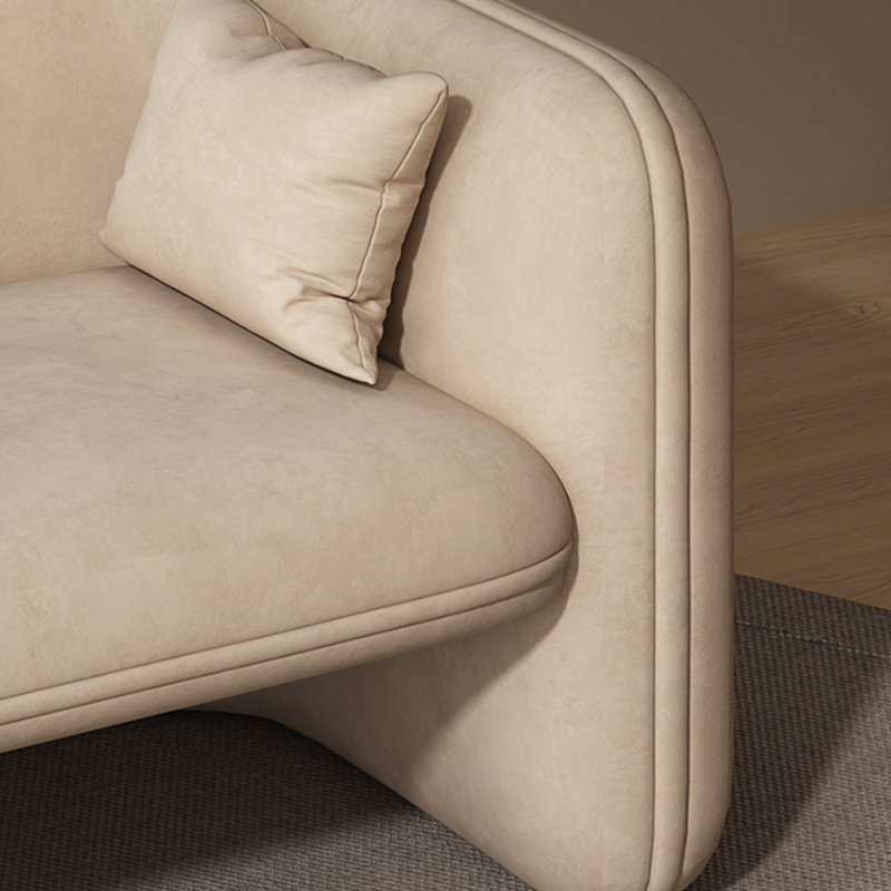 Chaise longue rembourrée Svetlin, Jaune crème, Accoudoir à droite (vu de face)