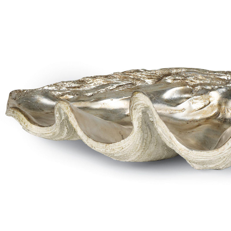 Clam Bowl Large (Ambered Silver Leaf)