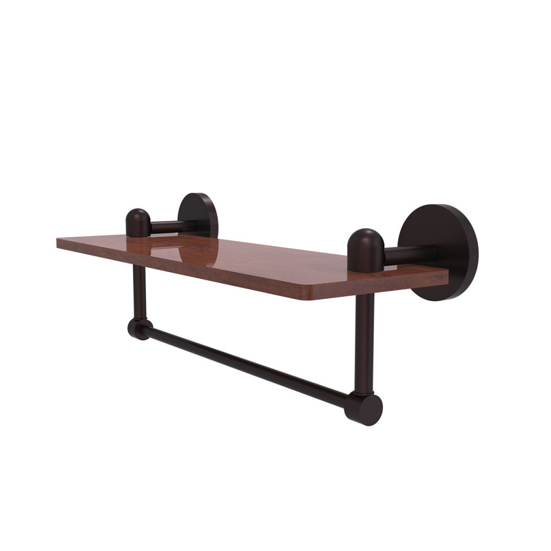 Tablette murale unie bois ironwood Itzhak, Bronze antique, H 5 po x l 16 po x P 5 po