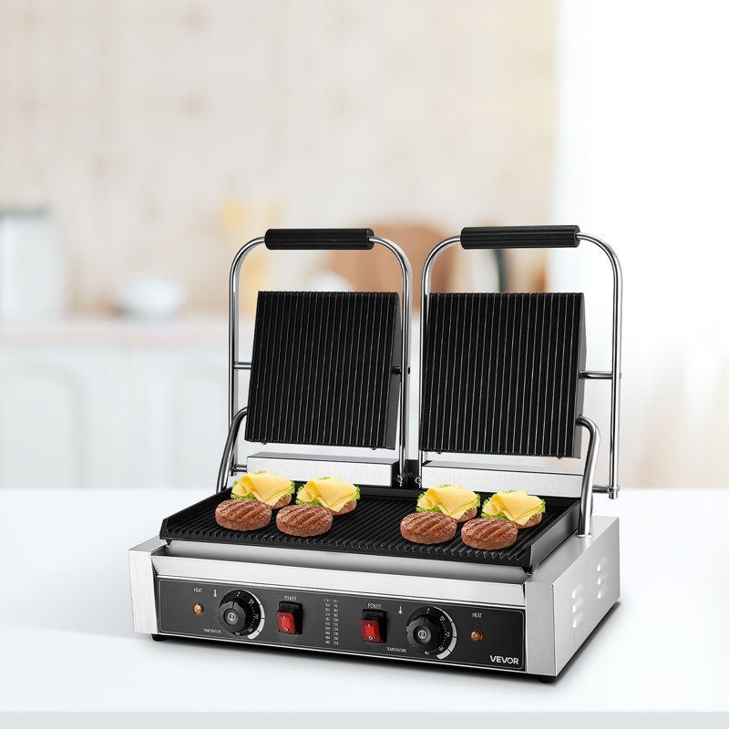 Plaque chauffante commerciale pour barbecue 19 x 9 po Panini