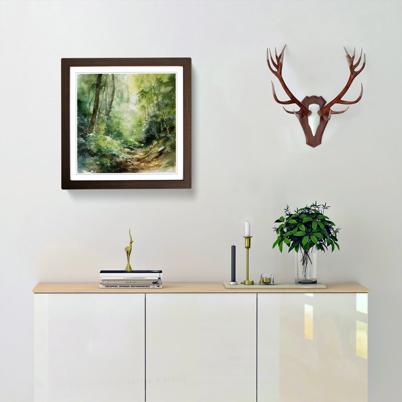 Single Picture Frame Print on Wood, Walnut