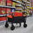 Mini Folding Wagon Garden Shopping Beach Cart (Black+Yellow)