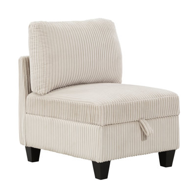 Chaise sans accoudoirs en tissu velours côtelé Modern Living Furniture