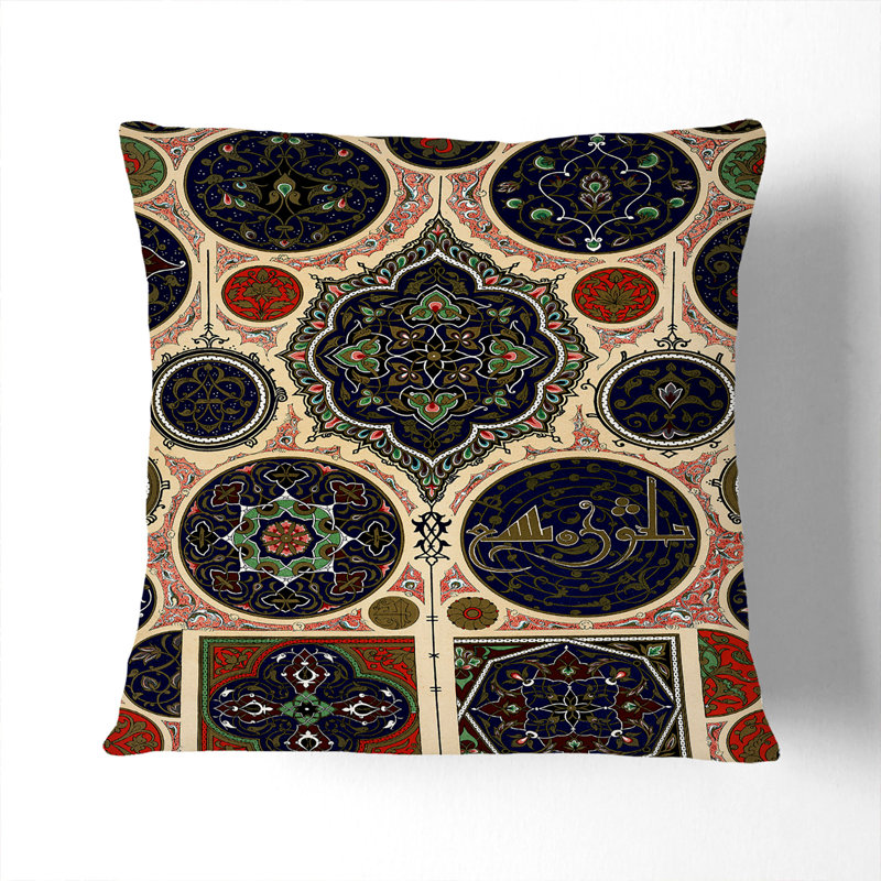 Geometric Square Throw Cushion, 40cm H x 40cm W x 15cm D