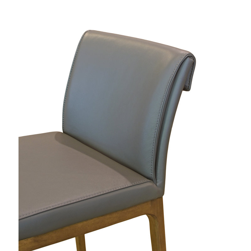 Tabouret de comptoir en cuir Keler, Gris