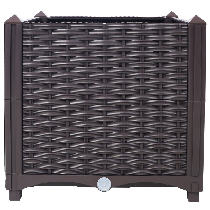 Bacs à fleurs en plastique pour plantes à fleurs et plantes grasses, lit surélevé pour jardin, jardin surélevé pour faire pousser des fleurs, des herbes et des légumes, L 15,7 po x P 15,7 po x H 14,7 po