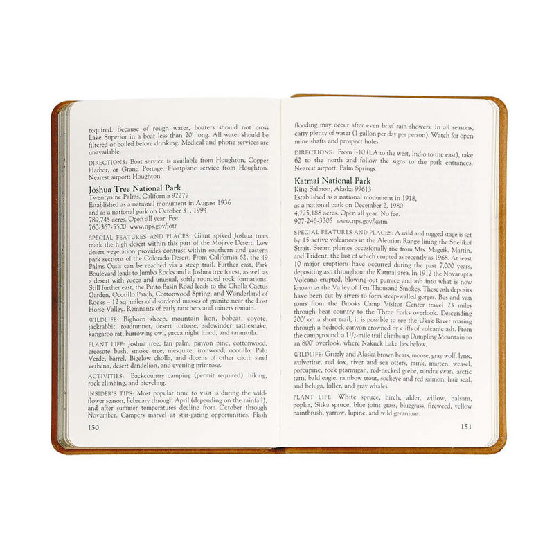 National Parks Leather Pocket Atlas, Green