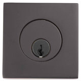 Emtek 8469us19 Square Single Cylinder Deadbolt For 1-3/8 - 2-1/8" Door Flat Black Finish