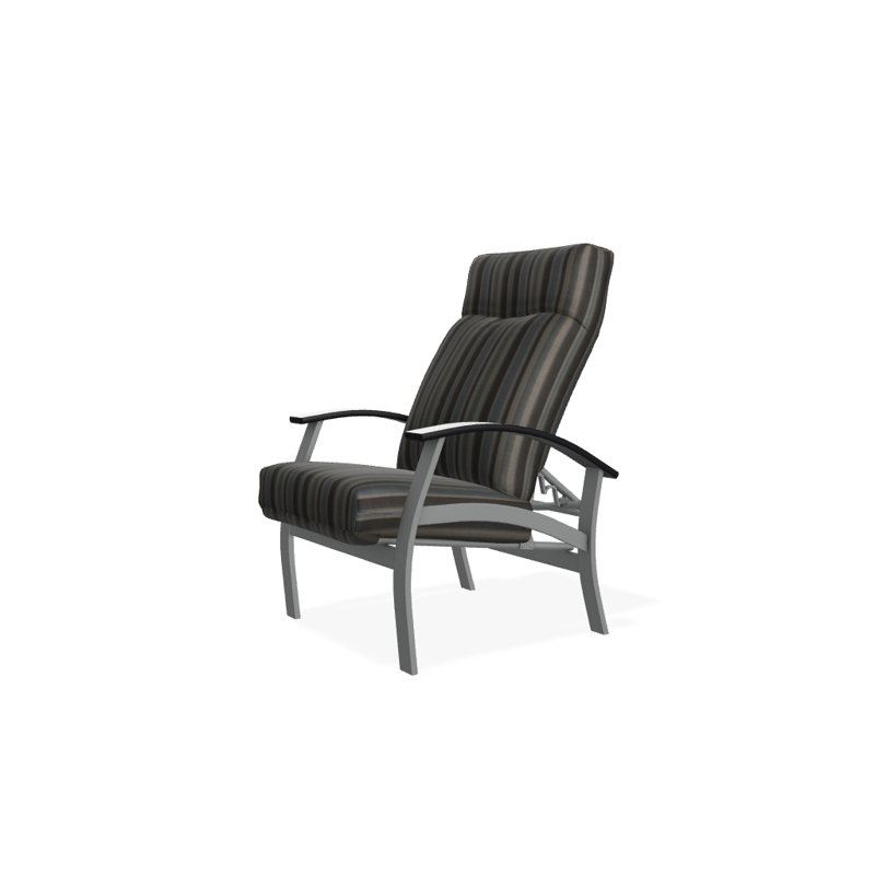 Chaise de patio inclinable avec coussins Askar, Aperçu de nuage, Noir P70, Graphite texturé