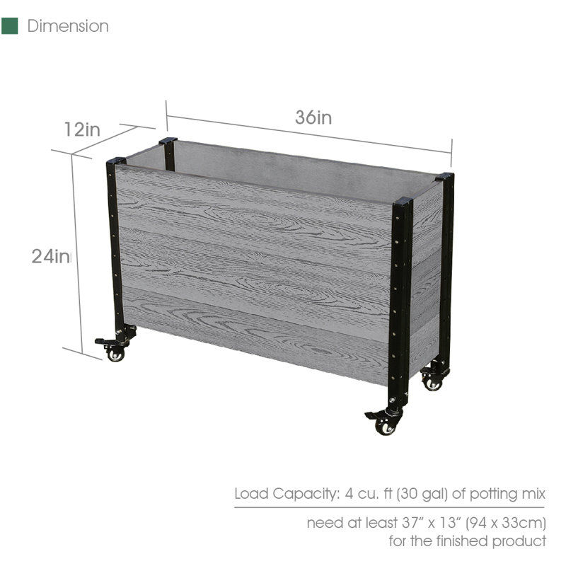 Elevated Planter, Grey