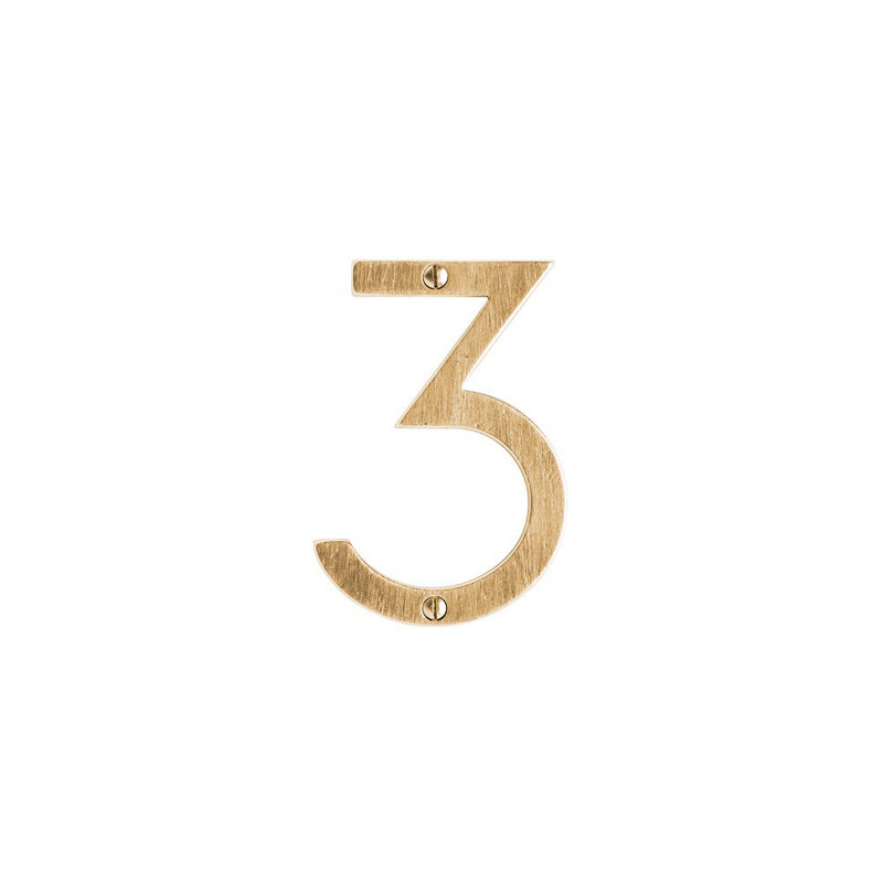 4" House Number, Silicon Bronze Brushed, 6, 2.75" H x 1.63" W x 0.25" D