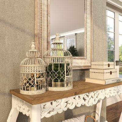 Ensemble de 2 cages à oiseaux décoratives en métal Pawlowski