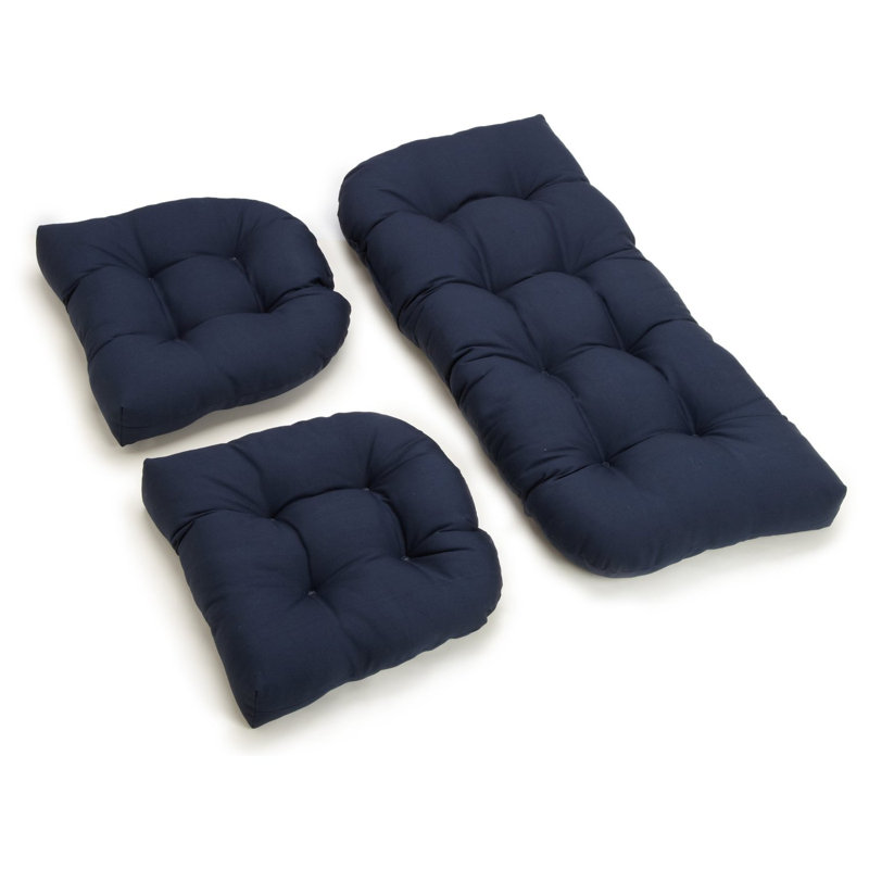 Outdoor 5'' Loveseat Seat Cushion, Navy