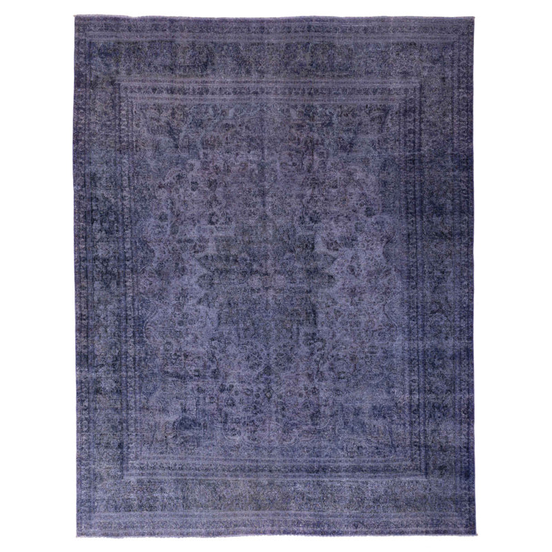 Tapis indigo à transition de couleur 9 pi 6 po x 12 pi 4 po