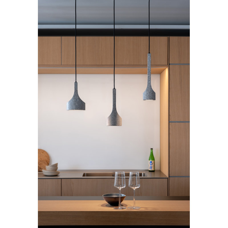 Parga Ceramic Pendant, No, 8.9'' H x 5.1'' W x 5.1" D, White