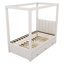  Lit plateforme à baldaquin avec gigogne et trois tiroirs de rangement, beige-425114785