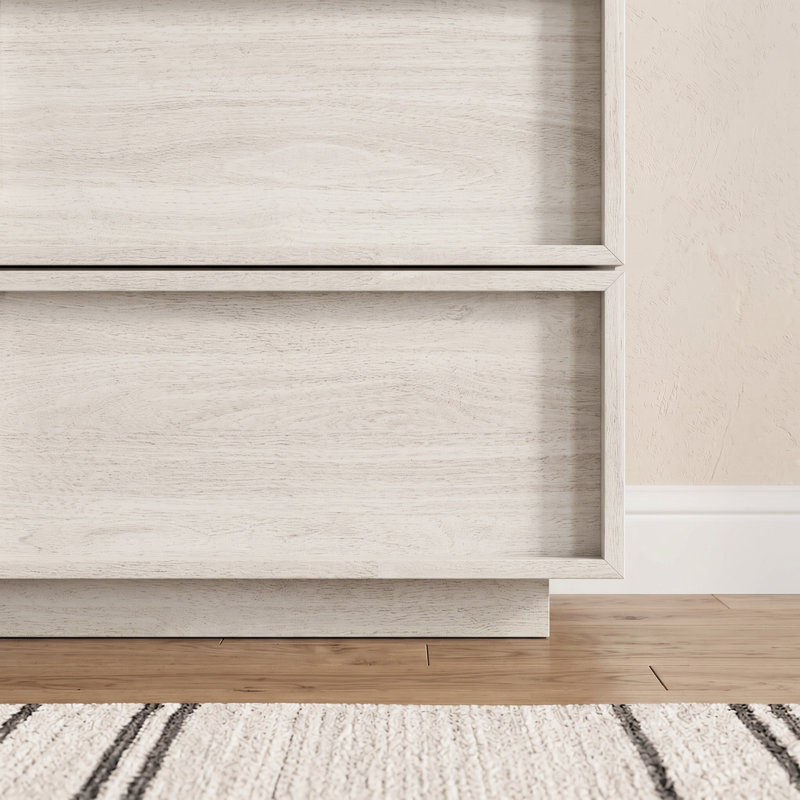 Table de chevet en bois 18,9 po avec 2 tiroirs (ensemble de 2), White