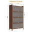 Armoire 57 po en métal à 4 portes basculantes de 57 po, avec amplement d'espace de rangement pour la chambre à coucher, le bureau, le salon, le couloir et le vestibule (noyer)-1891123968