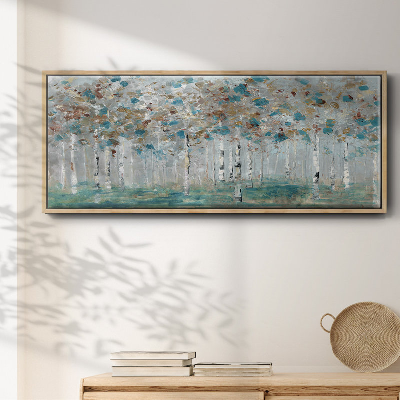Teal Forest- Framed Canvas, 20" H x 50" W