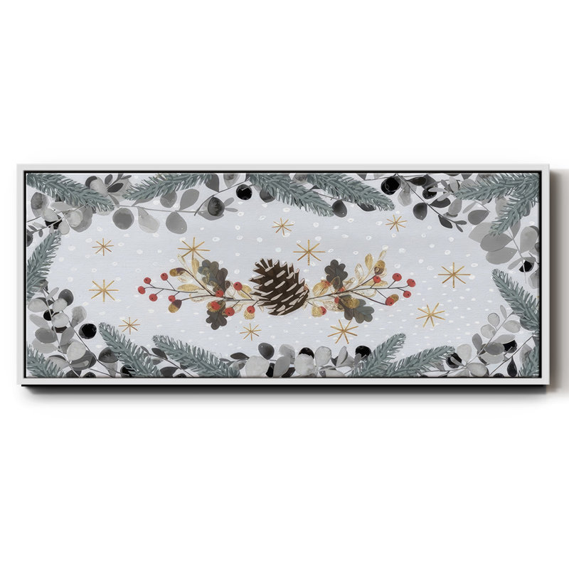 Cozy Christmas Collection D, Toile encadrée flottée blanche, H 8 po x l 20 po x P 1,5 po