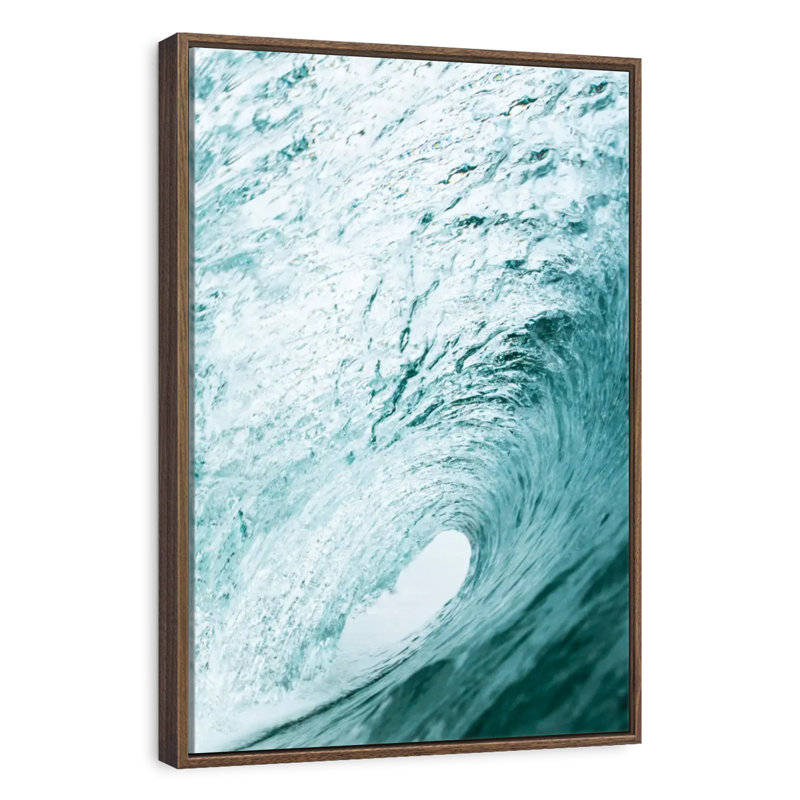 Tube ondulé, 29 po x 43 po, Cadre flottant noyer