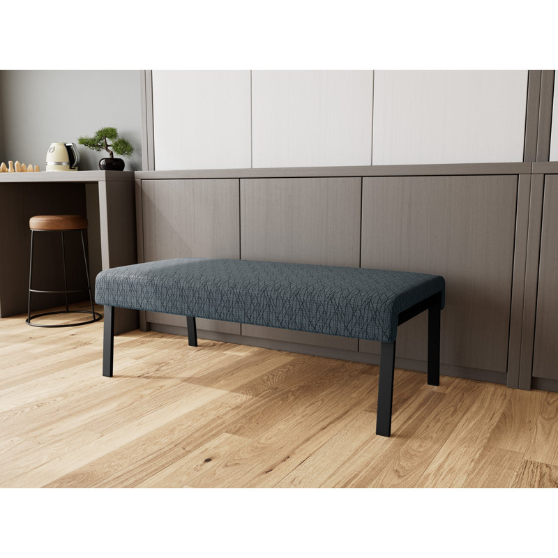 Banc en métal 2 places Waterfall, Noir, Open House Graphite - Tissu de couleur unie
