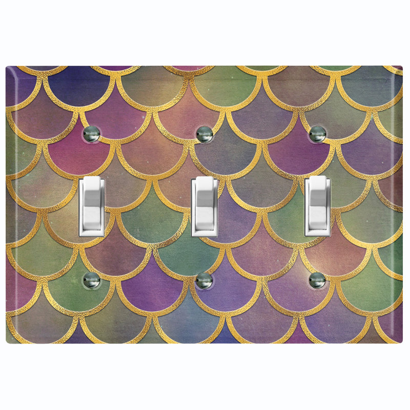 Plaque murale d'interrupteur à bascule Mermaid, Mauve/vert
