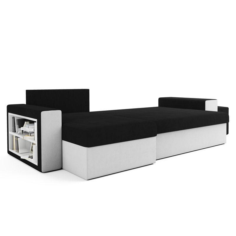 Solee 3 Seater Corner Sofa , Left -sided, Black/White - Rainbow15/Rainbow31