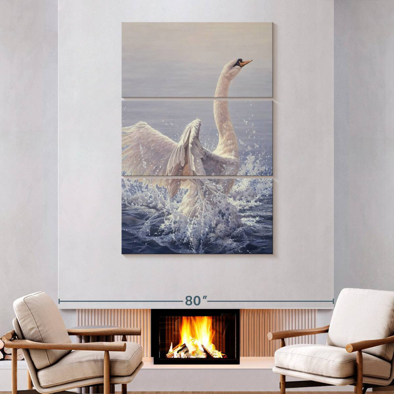 Brampt Bathing Mute Swan, 74" H x 48" W