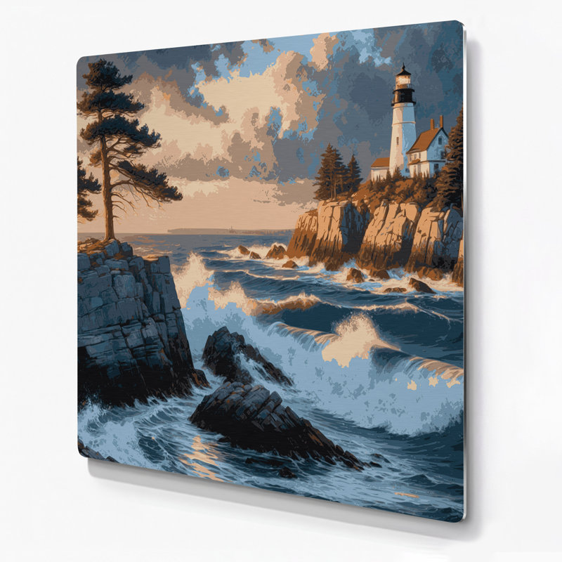 États-Unis, Maine gris, art mural en métal, H 32 po x l 32 po x P 0,05 po