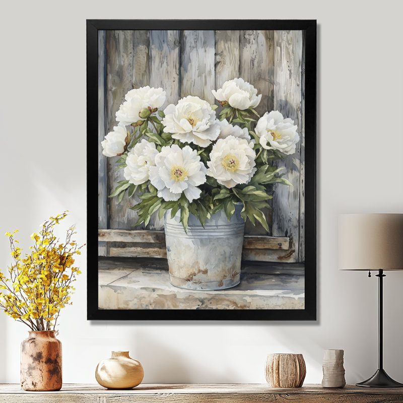 Albrightsville - impressions sur toile florales, Impression d'un seul cadre photo, H 44 po x l 34 po, Noir, noir, noir, noir