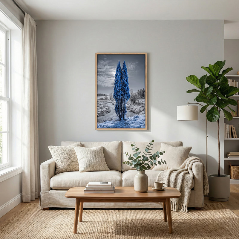 Arbre bleu, ensemble de 1 reproduction d'art sur toile, Naturel, H 24 po x l 18 po
