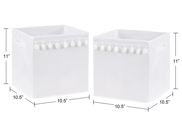 White Foldable Fabric Storage Bins for Boho Llama Collection