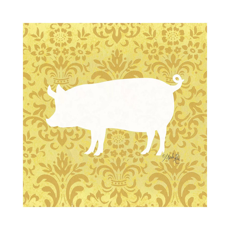 Pig Silhouette by Marla Rae - Wrapped Canvas Print, 45.72 cm H x 45.72 cm W x 1.91 cm D